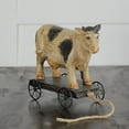 thumbnail image 3 of Northlight 10.25" Black and White Wood Textured Cow on Cart Outdoor Garden Statue, 3 of 3