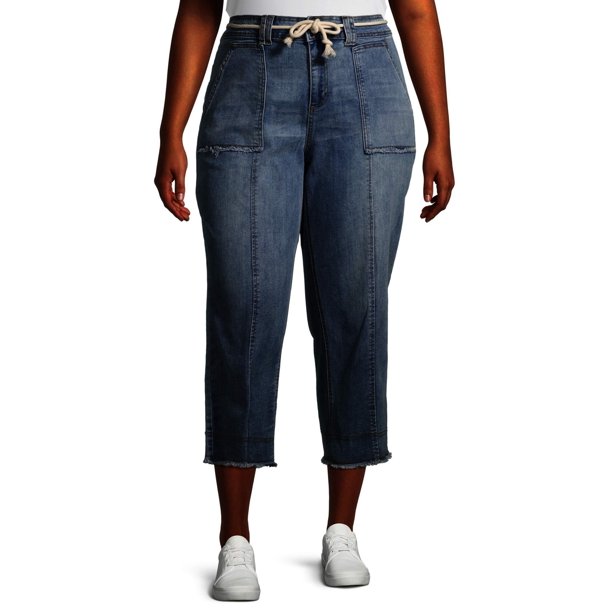 Alivia Ford Alivia Ford Women's Plus Size Crop Jeans With Utility