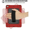 thumbnail image 3 of FIEWESEY New iPad 10.2 Case with [360° Rotating Kickstand][Adjustable Hand Strap][Shoulder Strap] Shockproof Rugged Kids Friendly Case For Apple iPad 10.2 inch 7th/8th/9th Generation(Red+Black), 3 of 8