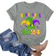 thumbnail image 4 of PMUYBHF Mode Décontractée pour Femmes Chemises Imprimées Mardi Col Rond Manches Courtes Tee Tops Tunique Blouse 3990 L, 4 of 5