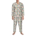 thumbnail image 3 of Naloa Cartoon Insects Men’s Pajamas Set - Long Sleeve Button Down Sleep Shirt and Pajama Bottoms Sleepwear Set-XX-Large, 3 of 7