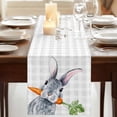 thumbnail image 3 of Table Runners 72 Inches Long Dress Scarves, Grey Bunny Easter Farmhouse Kitchen Table Runner, Coffee Tablerunners, Rabbits Grey Checkered Carrots 16x72 Inch, 3 of 9