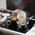 thumbnail image 5 of AVACRAFT Stainless Steel Saucepan with Glass Lid, Strainer Lid, Two Side Spouts for Easy Pour with Ergonomic Handle, Multipurpose Sauce Pan, Sauce Pot (5-Ply Capsule Bottom, 3.5 Quart), 5 of 6