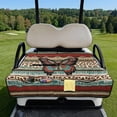 thumbnail image 3 of COEQINE Bag-Style Foldable Golf Cart Seat Cover, Compact Carry Design with Handle, Universal 51.2"x30.3" for Most 2-Seaters, Quilted Polyester, 4 Front Pockets, Butterfly Leopard Print Tribal, 3 of 8