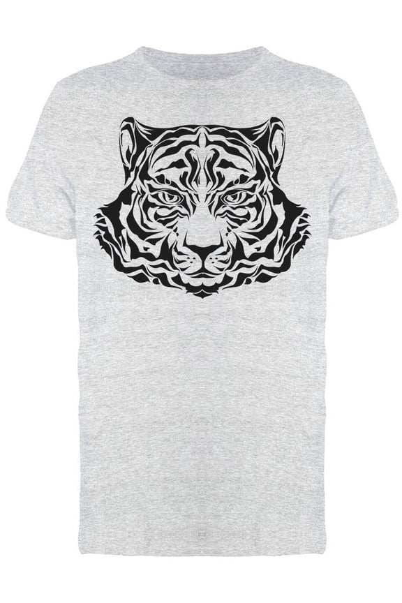 Tiger Head Black Silhouette T-Shirt Men -Image by Shutterstock, Male x-Large