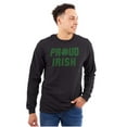 thumbnail image 3 of Proud Irish St Patrick's Day Shamrock Long Sleeve TShirt Men Women Brisco Brands S, 3 of 6