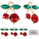 thumbnail image 1 of 30 piezas/caja de dijes de cereza con diamantes de imitación rojos, colgantes de cereza chapados en oro para hacer joyas, pulseras y collares., 1 of 7