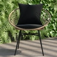 thumbnail image 4 of BizChair Set of 2 Indoor/Outdoor Modern Papasan Patio Chairs, Rope with Tan Finish PE Wicker Rattan and Black Cushions, 4 of 13