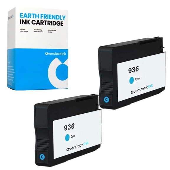 OverstockInk 936 Cyan Ink Cartridges Compatible for HP936 Ink for OfficeJet Pro 9135e (2 Cyan)