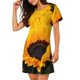 thumbnail image 2 of Easygdp Flower Bush Sunflower Camisón de manga corta para mujer, informal, estampado, 2 of 6
