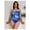 Blue, variant on Plus Size Tummy Control One Piece Swimsuit – Black, Hot Pink and Neon Green Color Block Bathing Suit, Perfect for Summer Vacation and Poolside Lounging