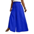 thumbnail image 2 of Garbnen XL-5XL Plus Size Palazzo Pants for Women Flowy High Waisted Wide Leg Pants Woman Summer Beach Travel Trouser Pants for Women, 2 of 4