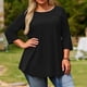 thumbnail image 3 of Plus Tamaño Suelto Ajuste Camisetas para las Mujeres Impresas 3/4 Manga Cuello Redondo Blusa Casual Verano, Más Tamaño de la Túnica de Manga Larga para las Mujeres, 3 of 6