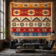 thumbnail image 6 of Geometric Mountains and Diamonds in Horizontal Stripes, Mystical Folk Art for Boho Decor Lovers, Nature Inspired Wall Art, Housewarming Gift Tapestry Wall Hanging for Bedroom and Living Room, 6 of 7