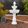 thumbnail image 3 of XBrand 39" 2-Tier Outdoor Freestanding Solar Water Fountain - Classic Design, White Resin Bird Bath with Pump - Ideal for Yard, Lawn and Garden, Porch Décor, 3 of 12