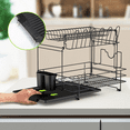 thumbnail image 5 of Auledio 2 Tier Dish Drying Rack Over the Sink with Filter Tray over the Sink Drying Rack,Black, 5 of 6