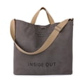 thumbnail image 1 of Bolso de mano Huwzder para mujer, lona gris, 44 x 38 x 14 cm, 0,5 kg, 1 of 7