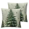 thumbnail image 2 of Nawypu Pine Tree Throw Pillow Covers, Green Rustic Style Natural Forest Winter Snowflake Square Decorative Pillowcase Cushion Cover for Home Sofa Bed Outdoor,Set of 2, 2 of 6