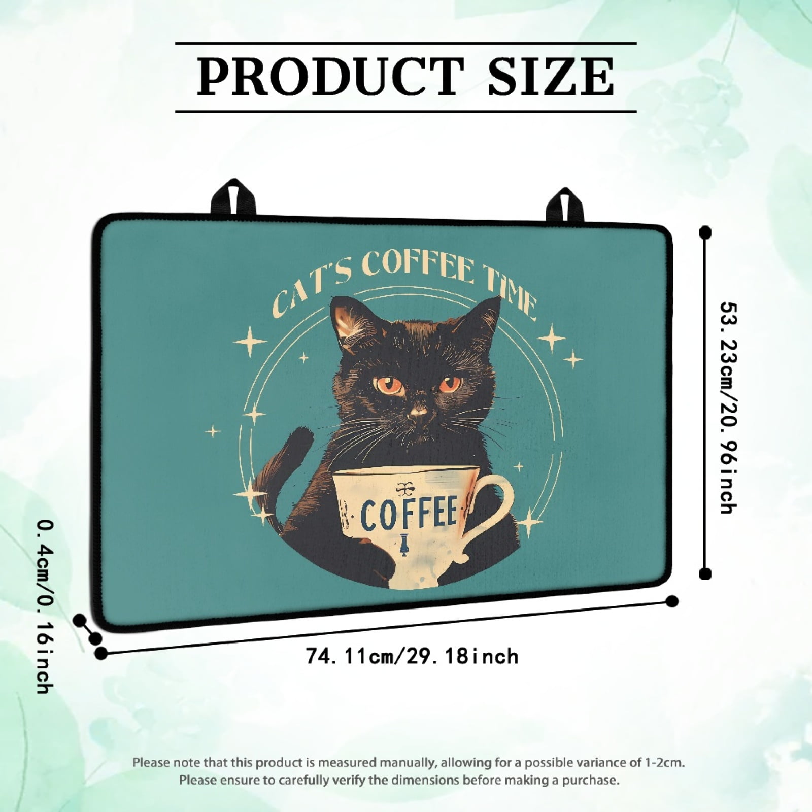 ZIATUBLE Stove Covers for Electric Stovetop Multipurpose Flat Top Stove Cover Mat Anti-Scratch Induction Cooktop Protector Cover with Rubber Backing, 29 x 21 Inch, Black Cat Coffee Time