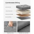 thumbnail image 3 of Otomana de almacenamiento SONGMICS plegable gris claro 30 x 30 cm, 3 of 6