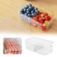 thumbnail image 1 of 1pc Rectangular Kitchen Refrigerator Crisper, Microwave - and Heat - Resistant Plastic Lunch Box, Airtight, for Food and Fruit Storage, 1 of 6