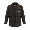 thumbnail image 4 of PureChapter Boys Button Down Shirt Plaid Long Sleeve Shirt with Letter Embroidery, Casual Boys Shirts for 7-15 Years, 4 of 8