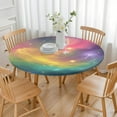 thumbnail image 3 of Colorful Tie Dye Nebula Pattern Round Fitted Tablecloth with Elastic Edge,Dining Table Cover Waterproof,Outdoor Round Tablecloth for Camping,Dining,Indoor and Outdoor, 3 of 7