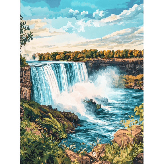 Niagara Falls Waterfall Canvas Print/Painting, Suitable for Living Room, Bedroom, Office, Bathroom, and Hotel Decoration.
