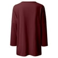 thumbnail image 3 of Fall Shirts for Women 2025 Solid Color Loose Fit Crewneck Long Shirt with Pockets Long Sleeve Shirts for Women, 3 of 6