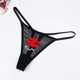 thumbnail image 2 of Tanga de malla con estampado, lencería Sexy con letras y boca, ropa interior de Color sólido, parte trasera en T de cintura baja, 2 of 5