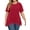 Wine-Red, variant on WellSize Women Plus Size Tops Casual Lace Tunic Blouse Summer Crew Neck Short Sleeve Shirts