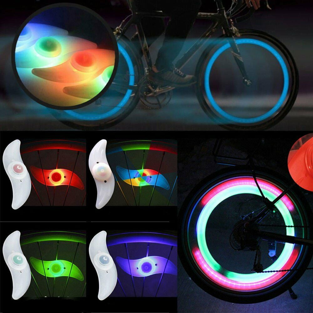 Bike Bicycle Cycling Wheel Safety Spoke Tire Wire Tyre LED Lights Lamp Night AE 