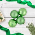 thumbnail image 2 of Northlight 2-Finish Glass Christmas Ball Ornaments - 2.5" (65mm) - Pistachio Green - 9ct, 2 of 7