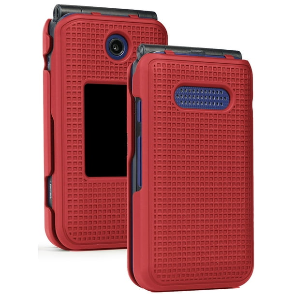 Case For Cingular Flip 4 Cricket Debut Case Nakedcellphone Metallic Red Protective Snap On Cover Grid Texture For Cricket Debut Flip U102ac At T Cingular Flip Iv Phone U102aa Walmart Com