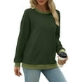 thumbnail image 4 of Chiccall Women's Colorblock Sweatshirts Crew Neck Pullover Tops Casual Trendy Fall Long Sleeve Blouse, 4 of 5
