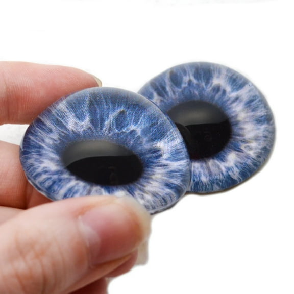 High Domed Gray Blue Human Glass Eyes