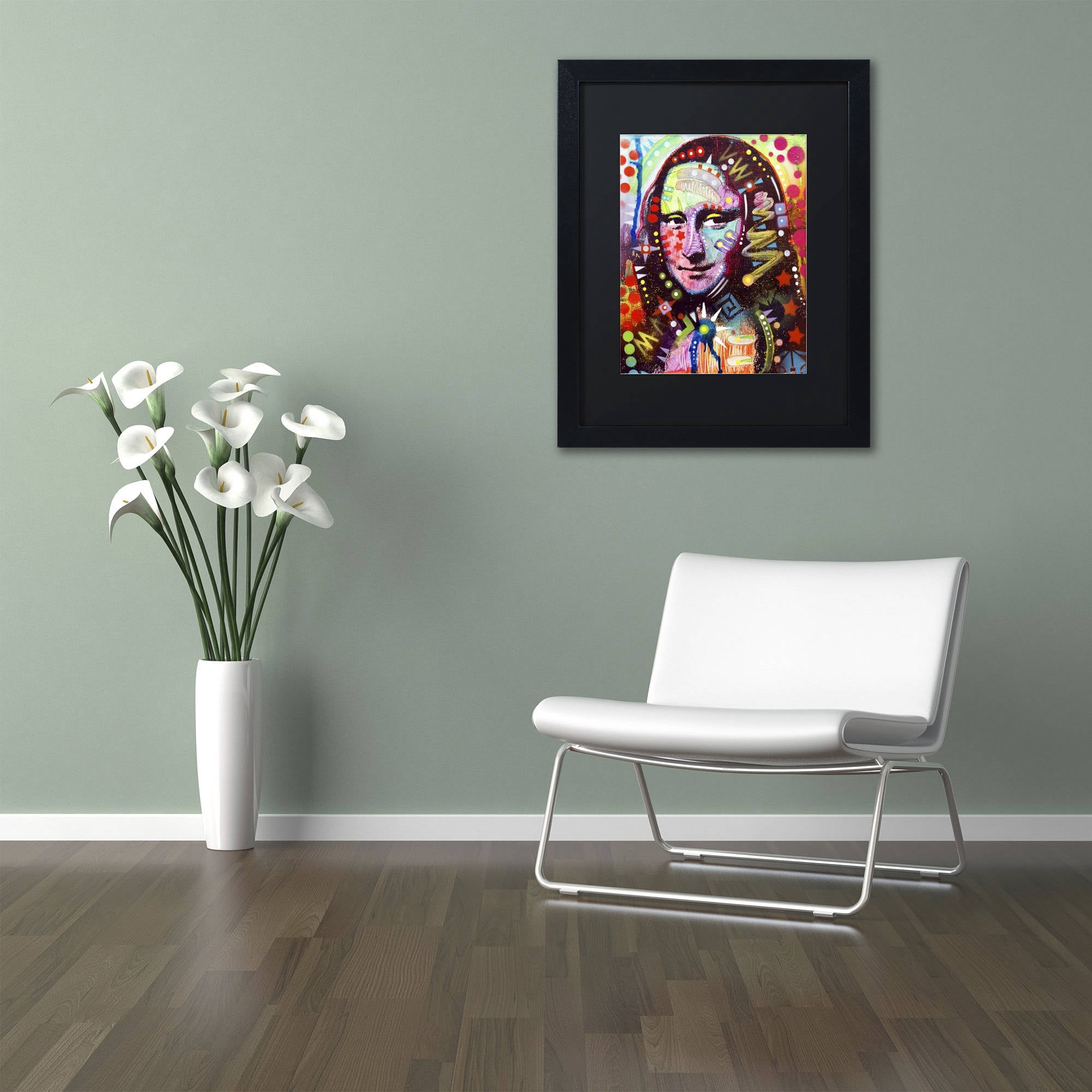 Trademark Fine Art "Mona Lisa" Canvas Art by Dean Russo, Black Matte, Black Frame