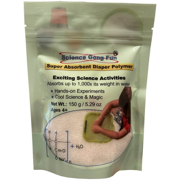 Super Absorbent Diaper Polymer – STEM & Educational Use, Industrial & Scientific, 150 grams (5.29 oz)