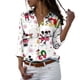 thumbnail image 3 of Blusa de manga larga con cuello en V para mujer, camisa informal de Mickey y Minnie de Disney, colección navideña, moda de otoño, Y2k, 3 of 5