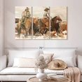 thumbnail image 2 of Elephant Stock The Roundup Warm Wall Art - Horizontal Multi Panel Canvas - Living Room Wall Decor - Animal Multi Panel - Beige And Orange Decor By Marilyn Hageman - 50" x 32", 2 of 4
