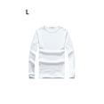 thumbnail image 3 of sweethay Top básico para hombre, ropa interior cálida de otoño, Base para clima frío, ropa de Color sólido, Jersey informal de ocio, deportes, Camisetas L Espesar blanco sweethay AP013161-02, 3 of 6