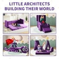 thumbnail image 3 of Akaber Toddler Couch, Modular Kids Sofa Foldable Loveseat with 2 Ottomans, Washable Cover, Blueberry, 3 of 8