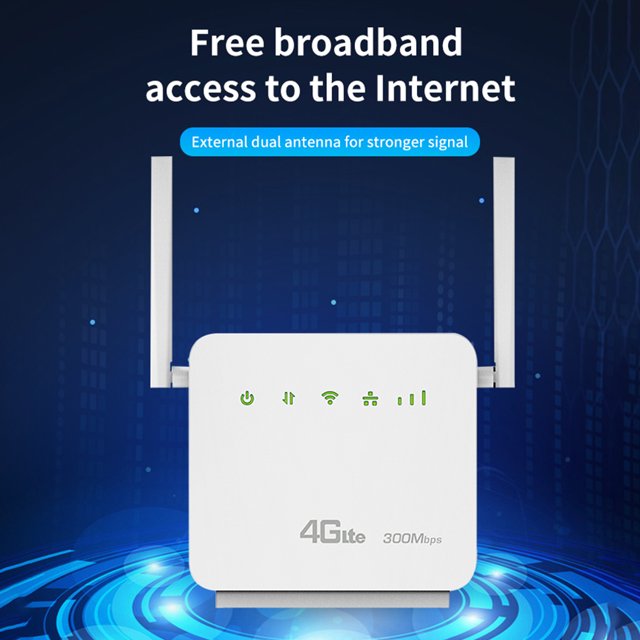 Router Inalámbrico 4G 300Mbps Router 4G Módem Antenas Externas Conexión a Internet
