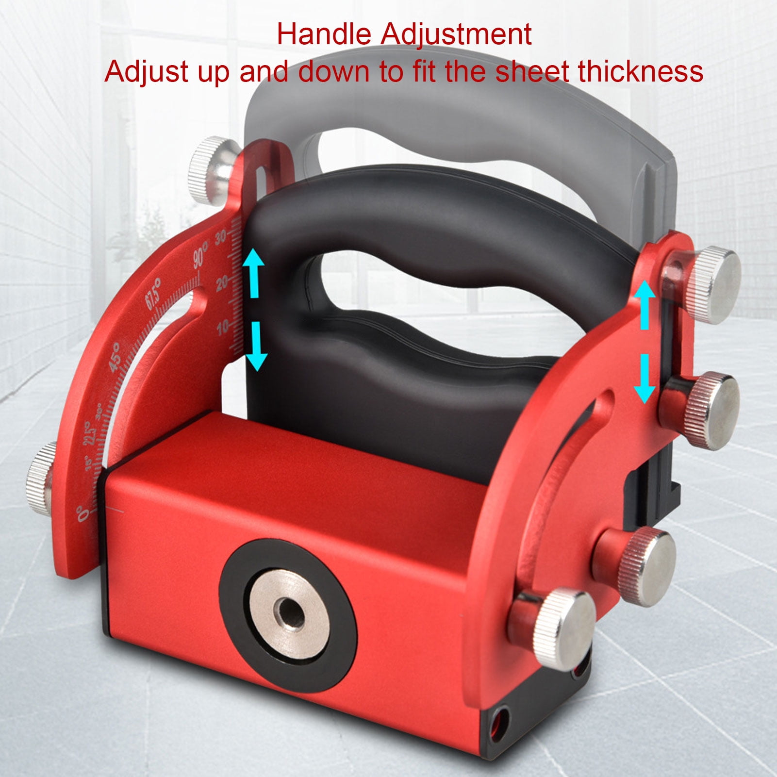 LAZIOEGR Aluminum Alloy Pocket Hole Jig Kit Woodworking Inclined Hole Locator 0 to 90 Degree Adjustable Dowelling Jig Board Splicing Tool Center Line Scribe (5.9 x 5.1 in / 15 x 13 cm)