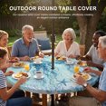 thumbnail image 3 of Round Outdoor Tablecloth with Umbrella Hole and Zipper, Coastal Jellyfish Blue Tablecloth with Elastic Waterproof, Summer Beach Nautical Coral Starfish Patio Table Covers for 31" - 35" Pool Tables, 3 of 9