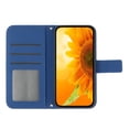 thumbnail image 3 of For Google Pixel 9a 6.3" Sunflower  Embossed Strong Magnetic Attachment/Closure, Card Slots/Pocket, PU Leather Flip Wallet Case With Adjustable Shoulder Strap,Blue,For Pixel 9a, 3 of 10