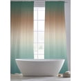 thumbnail image 4 of Green Brown Ombre Sheer Curtains 108 Inch Length 2 Panels Set, Modern Gradient Abstract Art Voile Window Treatment Semi Sheer Long Curtains Drapes for Bedroom/Living Room/Kitchen 52"x108"x2, 4 of 7