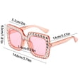 thumbnail image 3 of Rhinestone Square Sunglasses Crystal Bling Oversized Sun Glasses Uv Protection Fashion Shades For Beach Cycling Outdoor Activities(Purple-14.6Cm), 3 of 9