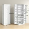 thumbnail image 3 of HOMCOM 65" Kitchen Pantry Cabinet with Adjustable Shelves Spick Racks White, 3 of 10