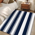 thumbnail image 4 of Navy Blue 4x6 Area Rugs for Living Room, and Grey Stripe Abstract Geometric Striped Non Slip Floor Mat Washable Low-Profile Indoor Carpet for Bedroom, Dining Room, Bathroom, 4 of 9
